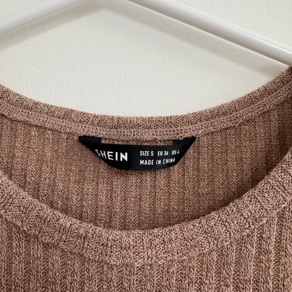 Brown Ribbed Crop Top - Picture 3 of 3